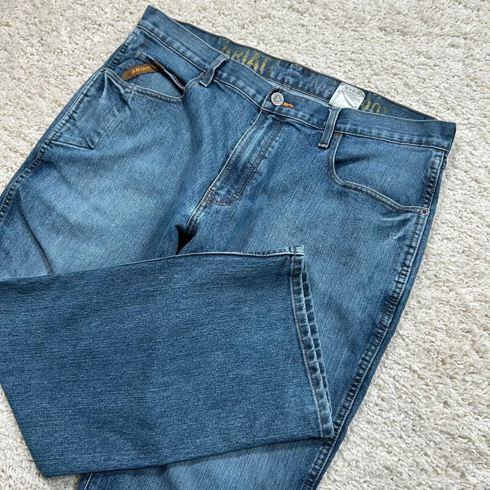 Ariat M4 Boot Cut Jeans 38x30 (Fits 38X29) Blue Low Rise Western Denim Pants
